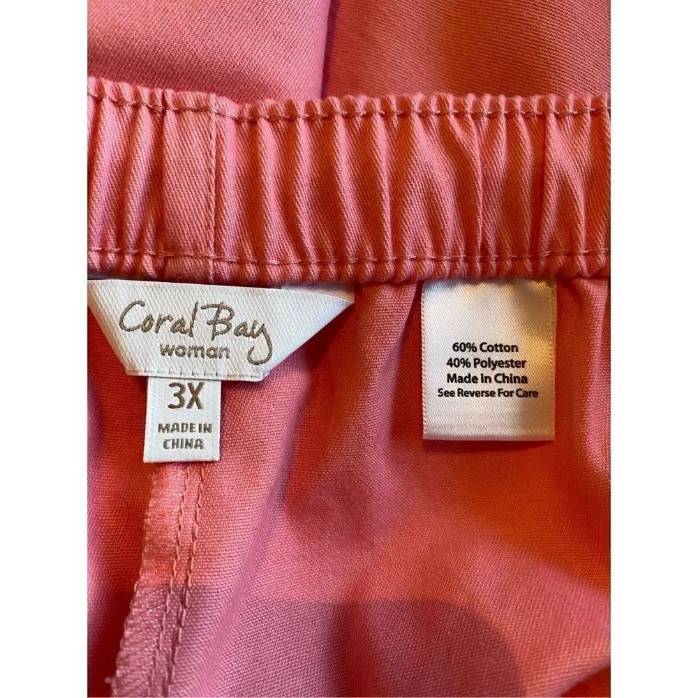 CORAL BAY Women’s 3X Pull On Drawstring Capri Pants - Picture 7 of 8